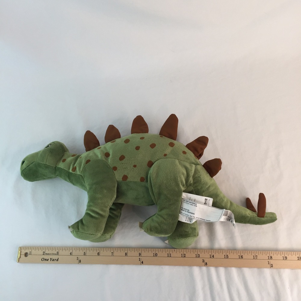 IKEA JATTELIK Dinosaur Plush Set 18" Green Stegosaurus 22" Brown Brontosaurus - Picture 11 of 13